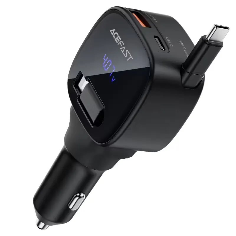 ACEFAST B17 95W Fast Car Charger with Retractable USB-C Cable
