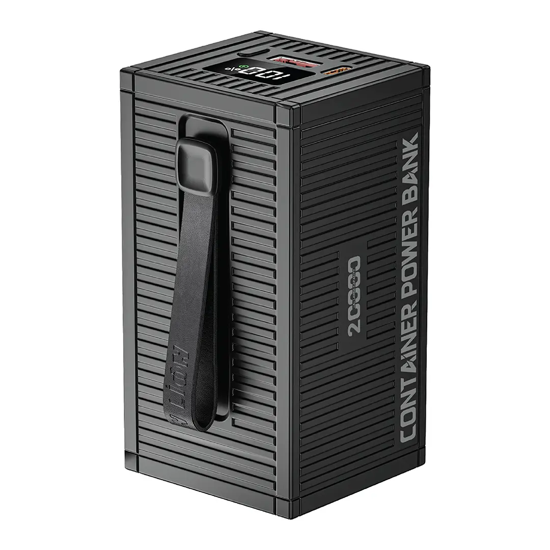 Green Lion Container 20000mAh Power Bank with Built-In Cables