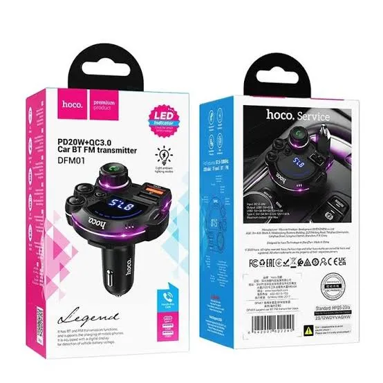 HOCO DFM01 38W Bluetooth Car FM Transmitter with LED Indicator
