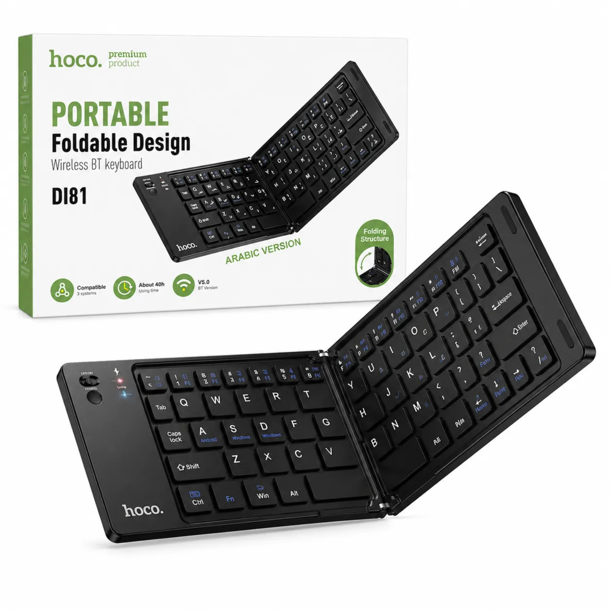 HOCO DI81 Foldable Wireless Bluetooth Keyboard (Arabic Version)