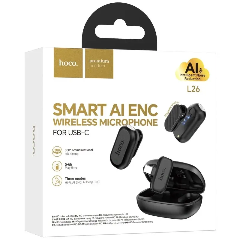 HOCO L26 Smart AI ENC Wireless Dual Microphone USB-C with Charging Case