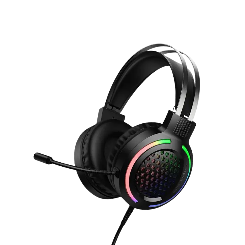 HOCO W117 Wired Gaming Headset with RGB Lighting & Microphone